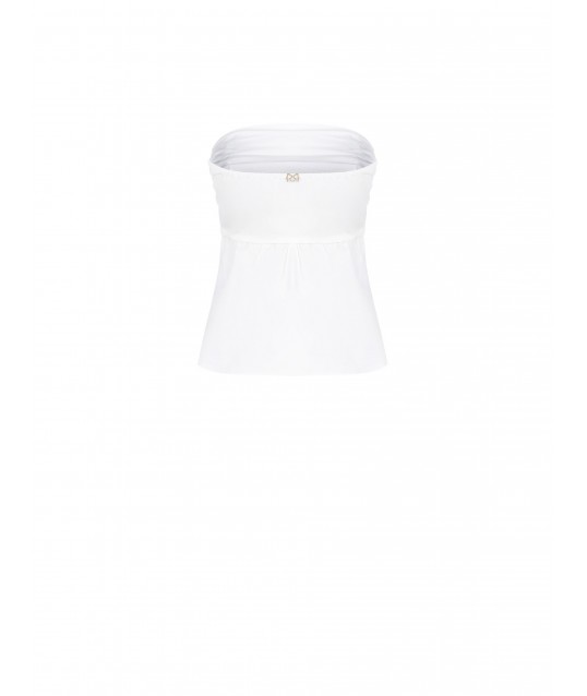 Cotton Top With Pleated Band And Buttons From Rinascimento Shirt