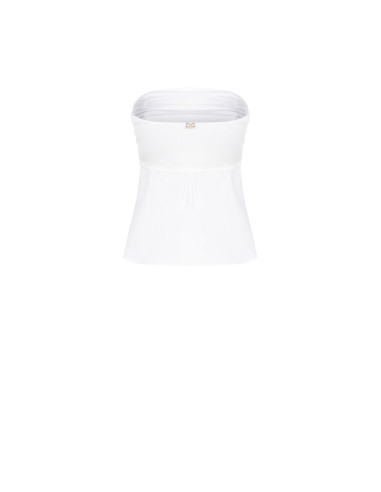 Top en coton avec bande plissée et boutons de la chemise Rinascimento