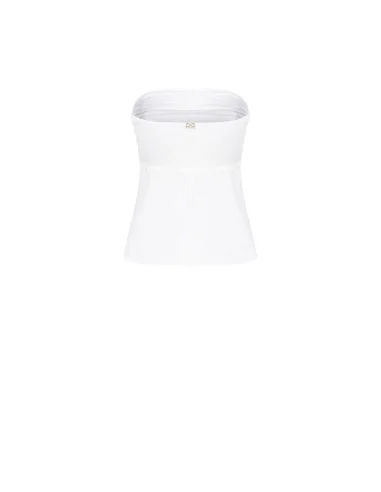 Top en coton avec bande plissée et boutons de la chemise Rinascimento