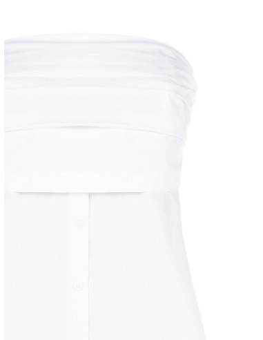 Top en coton avec bande plissée et boutons de la chemise Rinascimento
