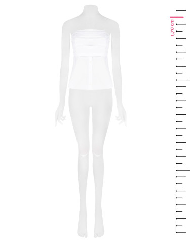 Top en coton avec bande plissée et boutons de la chemise Rinascimento
