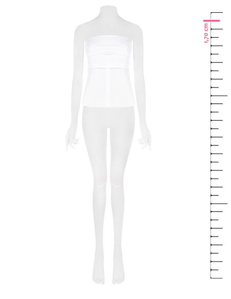 Top In Cotone Con Fascia A Pieghe E Bottoni Da Camicia Rinascimento