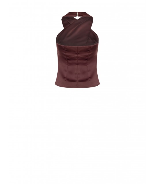 Top croisé en satin Rinascimento