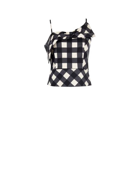 Mixed Cotton Bustier Top With Maxi Bow Rinascimento