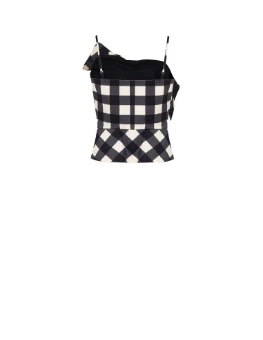 Mixed Cotton Bustier Top With Maxi Bow Rinascimento