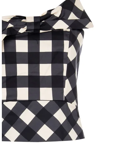 Mixed Cotton Bustier Top With Maxi Bow Rinascimento