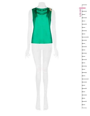 Top In Raso Con Spilla Calla Rinascimento