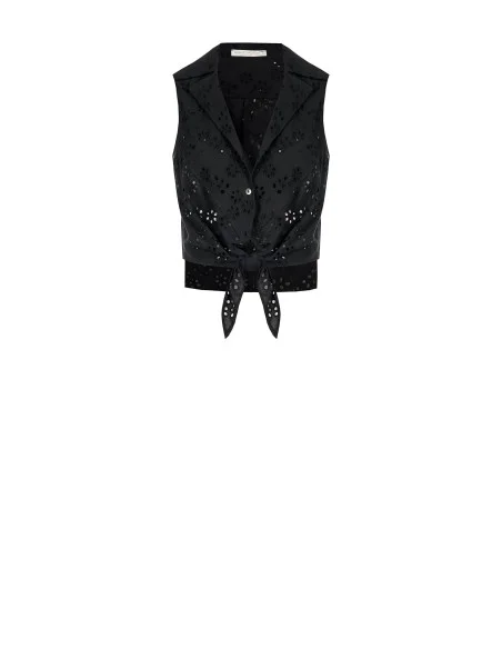Rinascimento - Chemise courte en coton Sangallo à nœuds