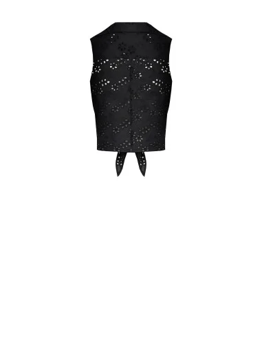 Camicia Crop Con Nodo In Cotone Sangallo Rinascimento