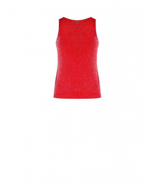 Top Aderente In Maglia Misto Viscosa E Lurex Effetto Glitter Rinascimento