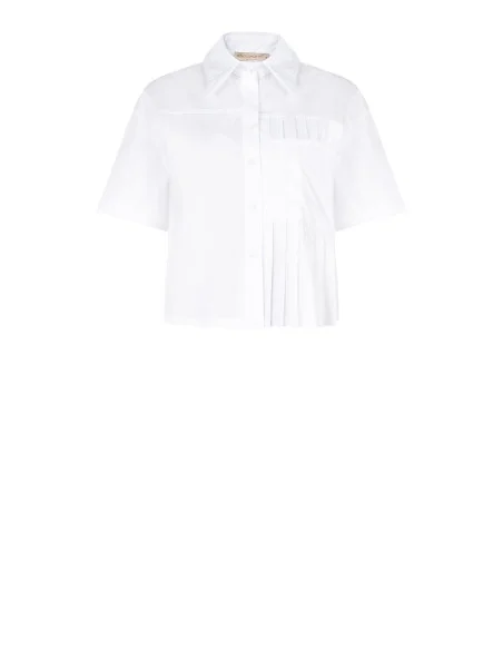 Camicia Corta Over In Cotone Con Dettaglio A Pieghe Rinascimento