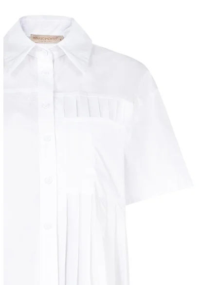 Chemise courte en coton avec plis Rinascimento