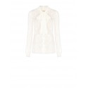 Rinascimento - Chemise cintrée en dentelle transparente avec nœud