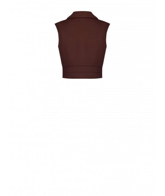 Gilet Crop In Tessuto Fluido Rinascimento