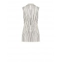 Gilets longs en viscose et lin mélangés Irregular Striped Long Vests with Side Slits Rinascimento