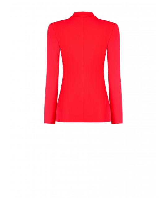 Giacca Blazer Corta In Tessuto Fluido Con Bottone In Metallo Rinascimento