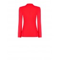 Giacca Blazer Corta In Tessuto Fluido Con Bottone In Metallo Rinascimento