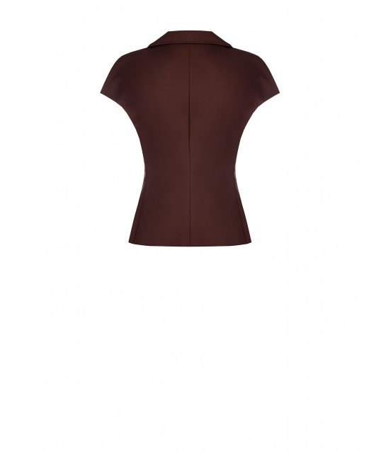 Giacca Blazer Sfiancata In Misto Cotone Senza Spalline Rinascimento