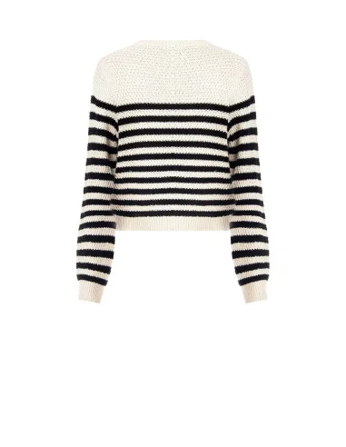 Maglia Crochet A Righe Con Logo Rr Rinascimento