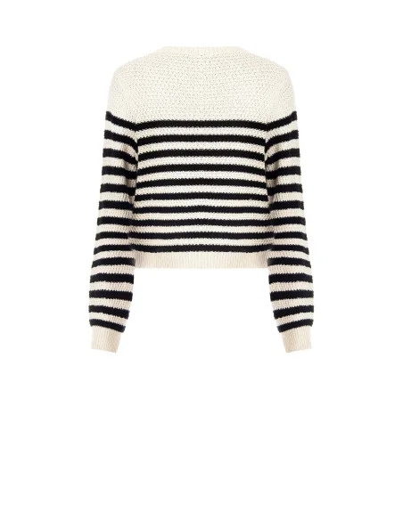 Pull rayé en crochet avec logo Rr Rinascimento