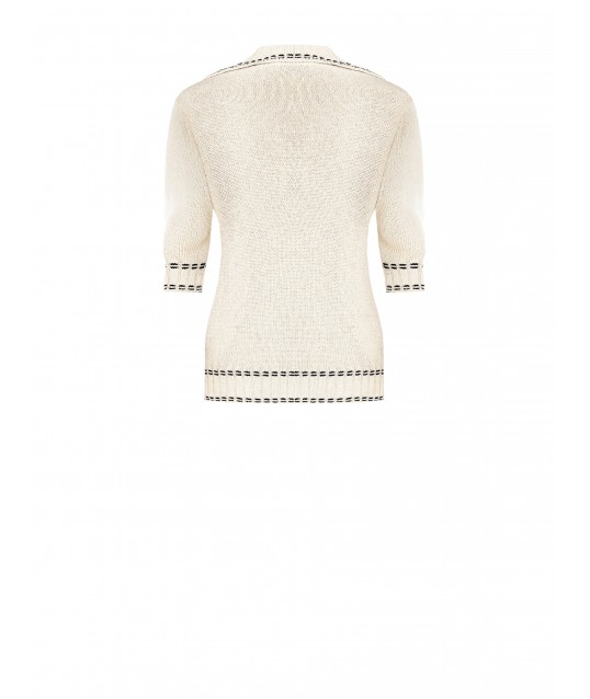 Polo In Maglia A Trecce Con Scollo A V Rinascimento