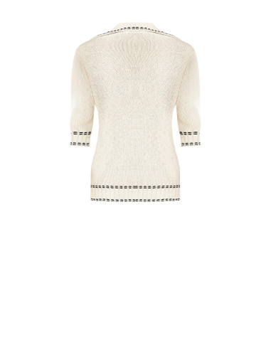 Rinascimento V-Neck Cable Knit Polo Shirt