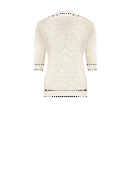 Rinascimento V-Neck Cable Knit Polo Shirt