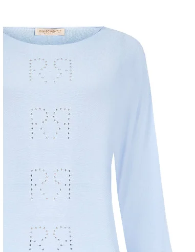 Rinascimento Perforated Rr Logo Lightweight Knit Top