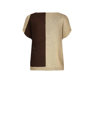 Maglione Traforato In Misto Cotone E Viscosa Con Lurex Rinascimento