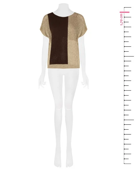 Maglione Traforato In Misto Cotone E Viscosa Con Lurex Rinascimento