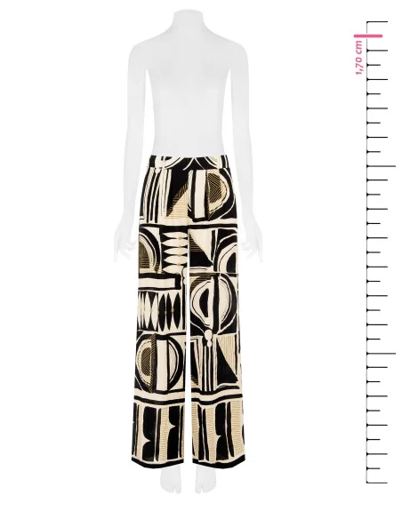 Lightly Wrinkled Viscose Palace Trousers With Elastic Back Rinascimento