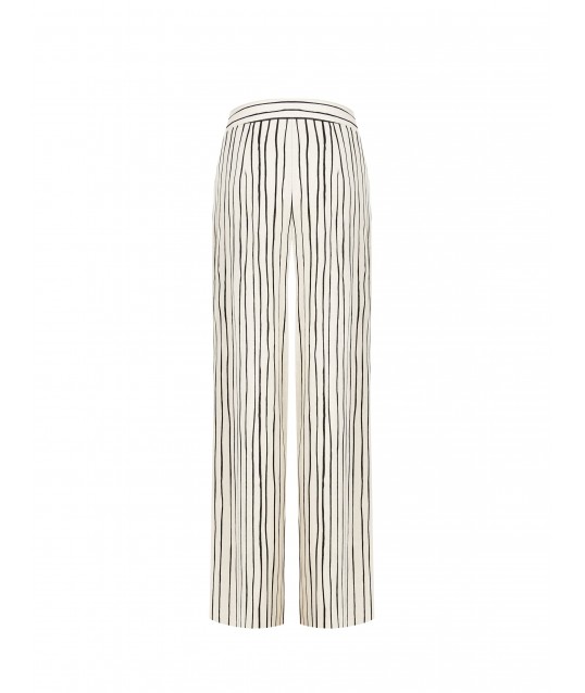 Pantalon en coton rayé Irregular Palace avec fermeture éclair latérale Rinascimento