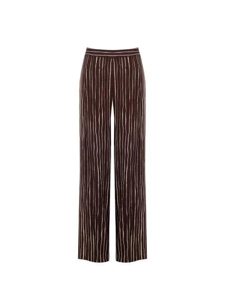 Pantalon en coton rayé Irregular Palace avec fermeture éclair latérale Rinascimento