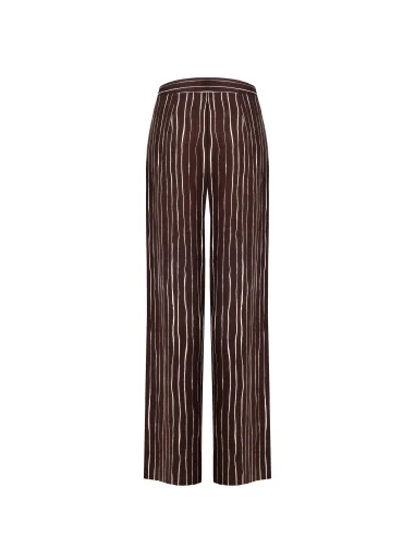 Pantalon en coton rayé Irregular Palace avec fermeture éclair latérale Rinascimento