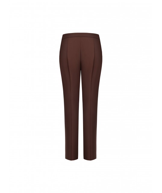 Fluid Fabric Cigarette Trousers With Metal Button Rinascimento