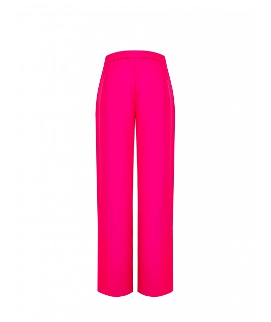 Pantalon de palais en viscose mélangée légèrement froissé avec élastique au dos Rinascimento