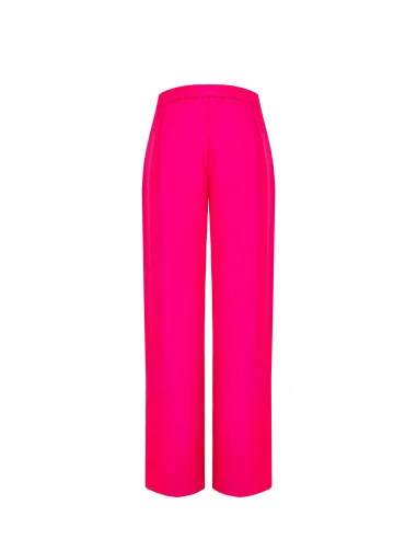 Slightly Wrinkled Mixed Viscose Palace Trousers With Elasticated Back