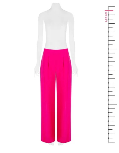 Pantalon de palais en viscose mélangée légèrement froissé avec élastique au dos Rinascimento