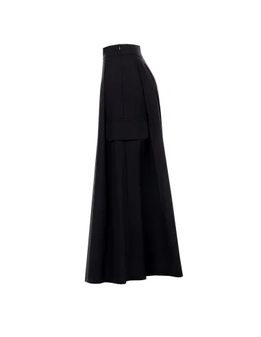Pleated Cotton Wheel Skirt With Front Slit Rinascimento