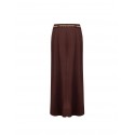 Fluid Fabric Long Skirt With Front Slit And Matching Chain Belt Rinascimento