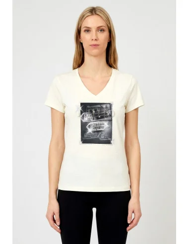 Liu Jo - T-shirt imprimé et orné de strass
