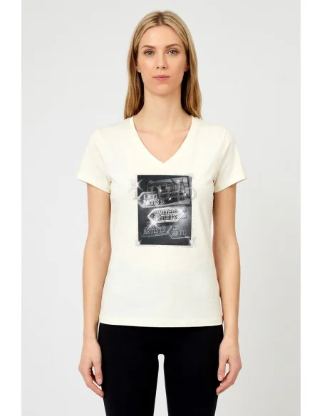 Liu Jo Print and Rhinestone T-Shirt
