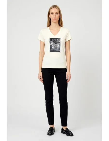 Liu Jo Print and Rhinestone T-Shirt