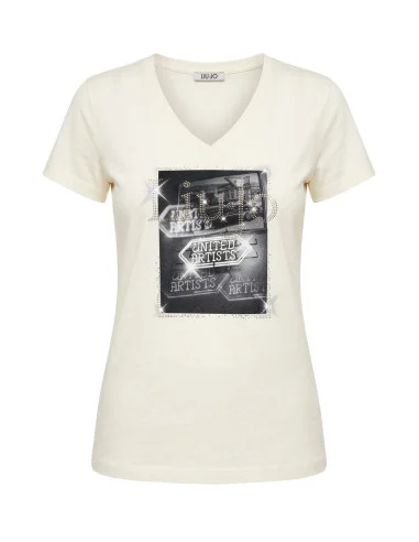 Liu Jo Print and Rhinestone T-Shirt