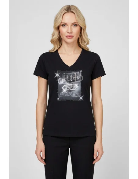 Liu Jo Print and Rhinestone T-Shirt
