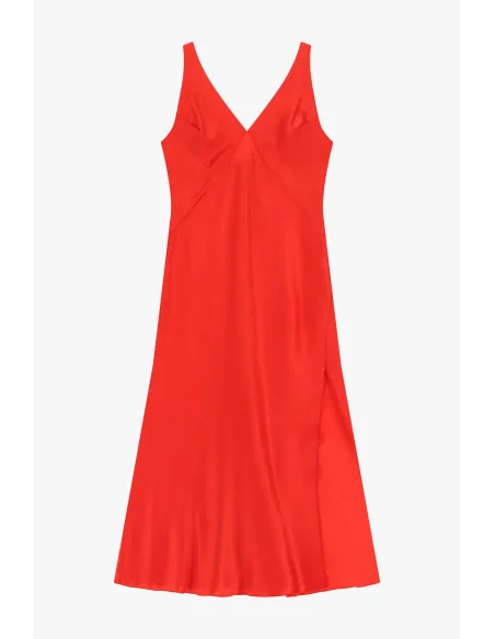 Robe midi à fines bretelles et décolleté en V Dixie