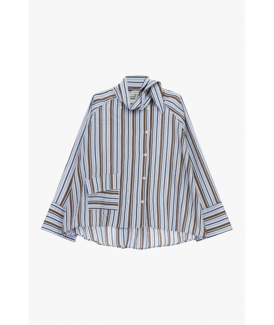 Camicia A Righe Con Colletto Classico E Tasca Dixie