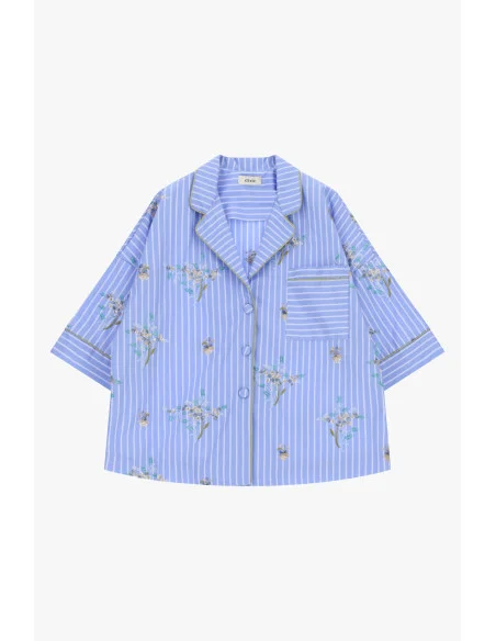 Camicia A Righe Con Tasca E Stampa Floreale Dixie