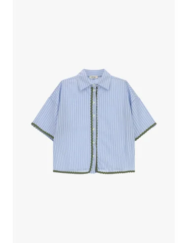 Chemise rayée à profil festonné et manches courtes Dixie
