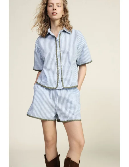 Shorts Regular-Fit A Righe Con Profili Decorativi Dixie